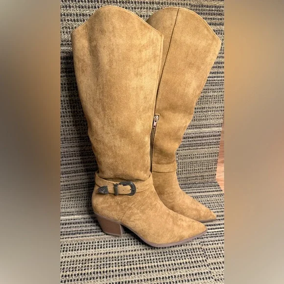 Portland Tan Suede Boots Sz 8 - Picture 1 of 14